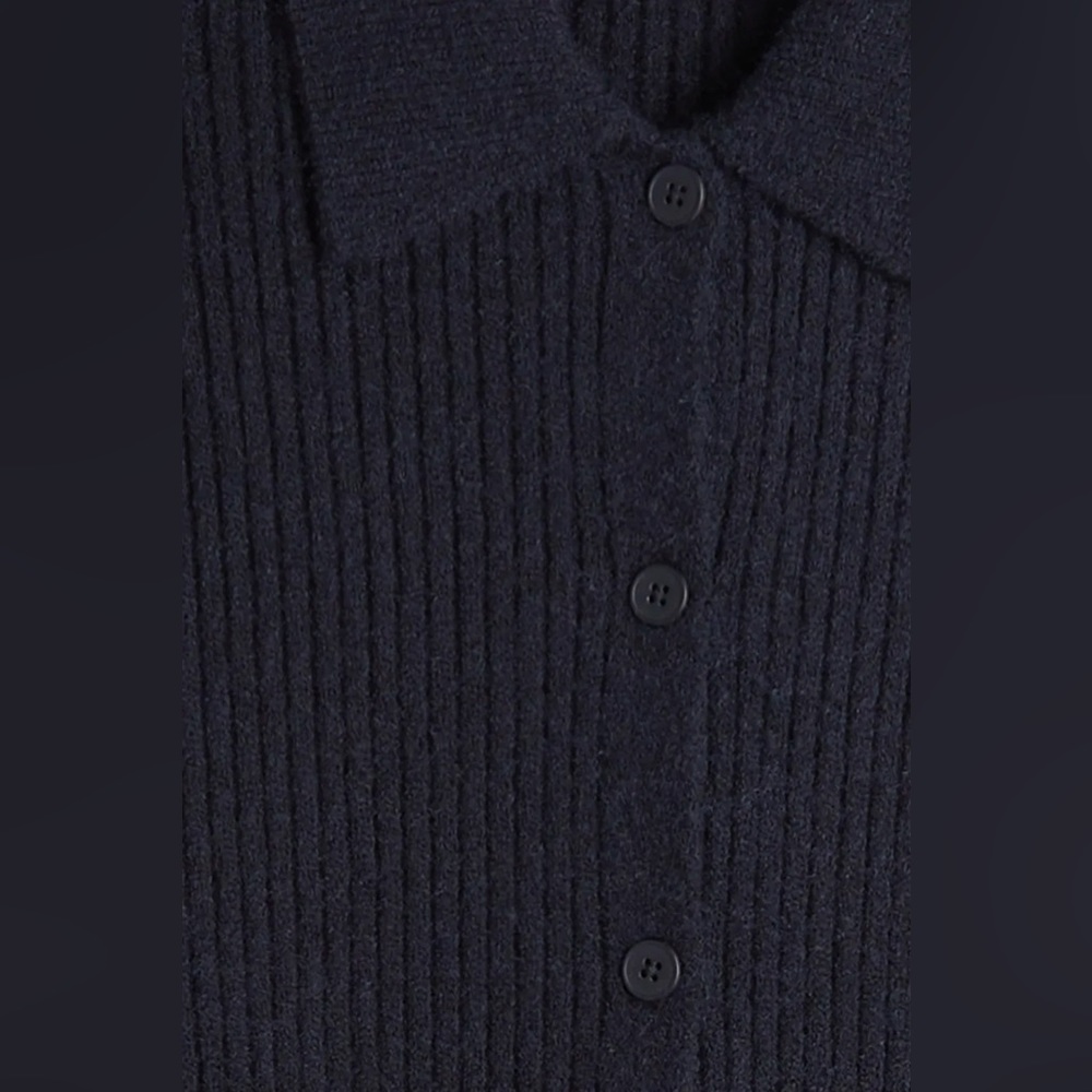 OAK + FORT Beige Ribbed Button-Up Cardigan - Picture 3 of 12